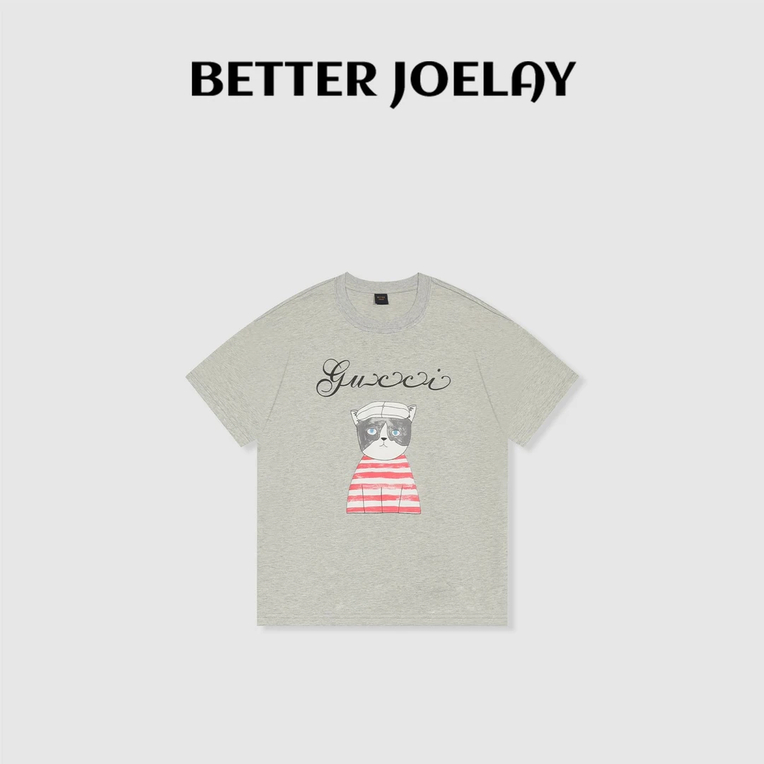 BETTER JOELAY 中版【黑猫警长】百搭简约可爱T恤短袖休闲风KH1929