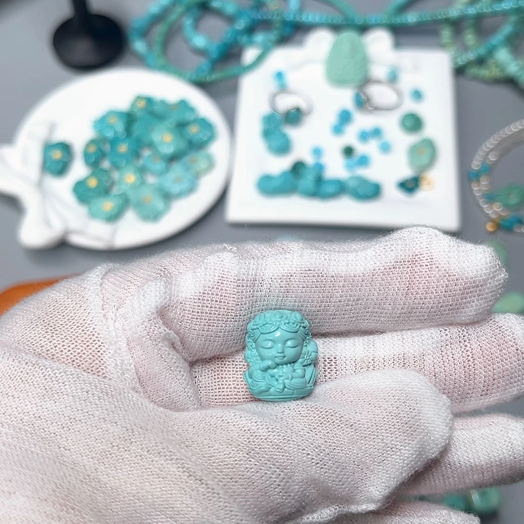 绿松石未镶嵌珠宝半成品