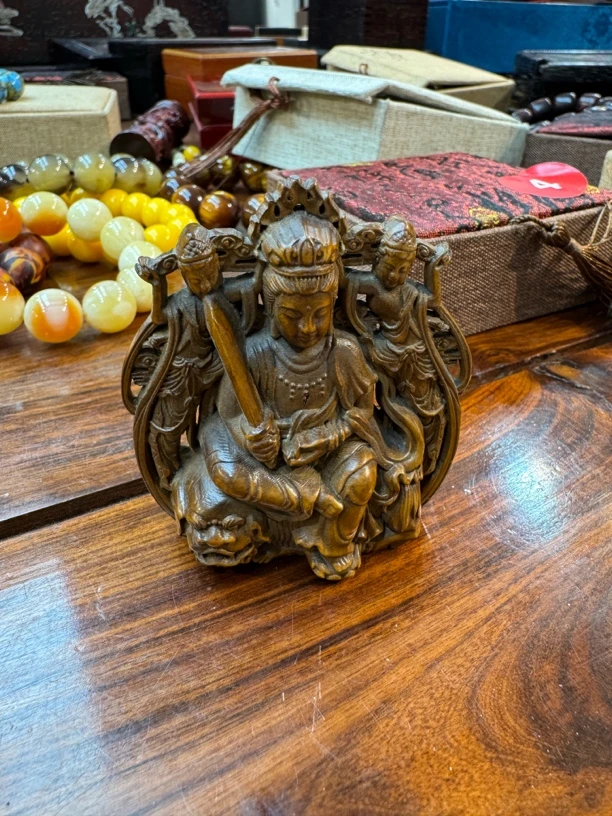 黄杨  观音。摆件