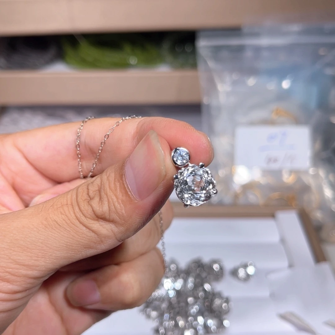 银S925镶嵌颈饰水晶白水晶018