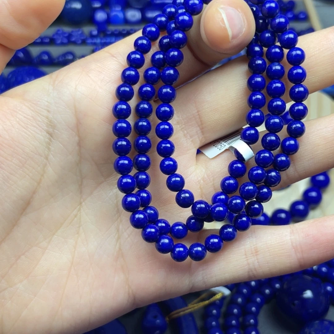 青金石未镶嵌多圈项链5+