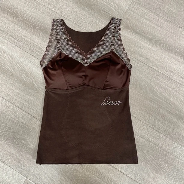 新款重工烫钻加厚美背长款女士保暖百搭吊带背心