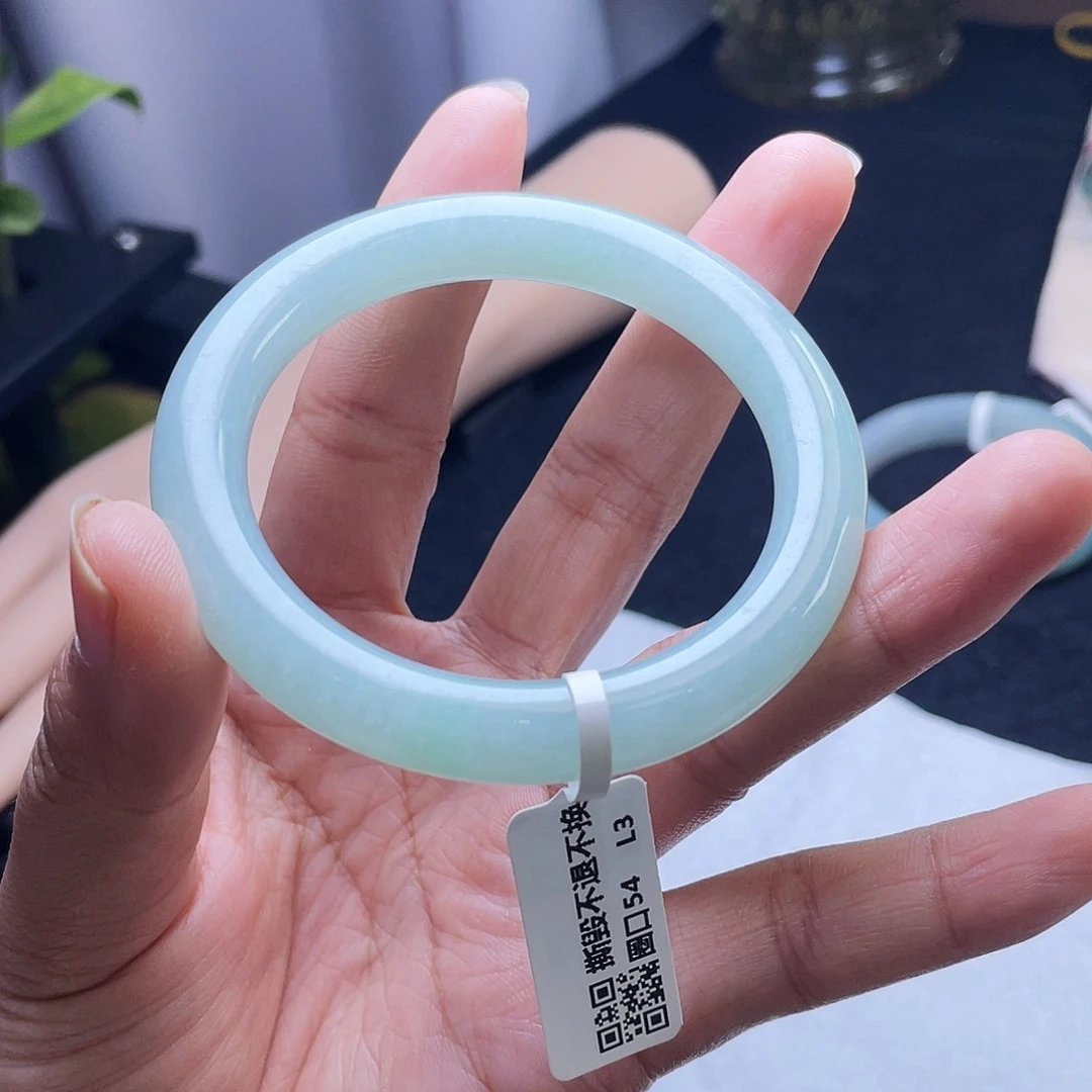 翡翠未镶嵌手镯55圆条16