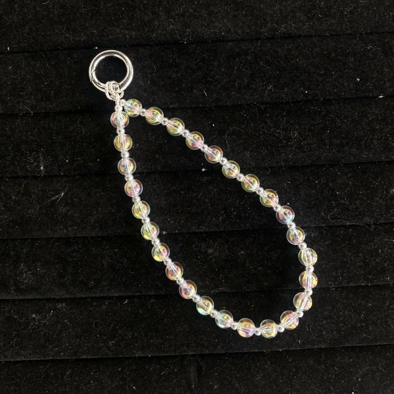 高级感五彩珠手机链简约精致时尚挂件钥匙包个性手工网红串珠挂饰