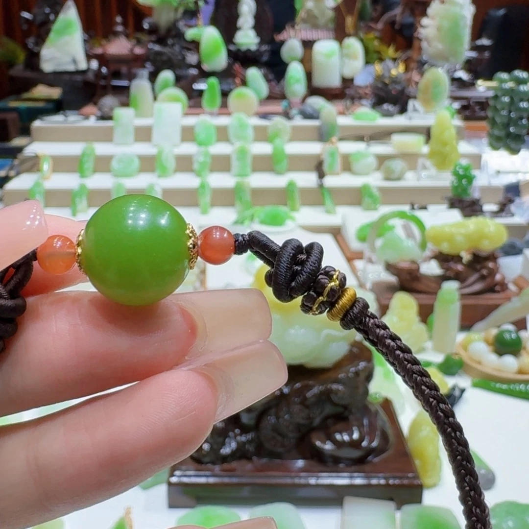 和田玉（翠青玉）未镶嵌挂件翠青15