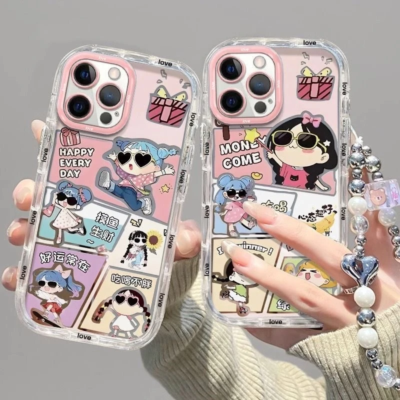 快乐女孩适用苹果iphone小米15/14/13pro防摔vivo华为oppo手机壳