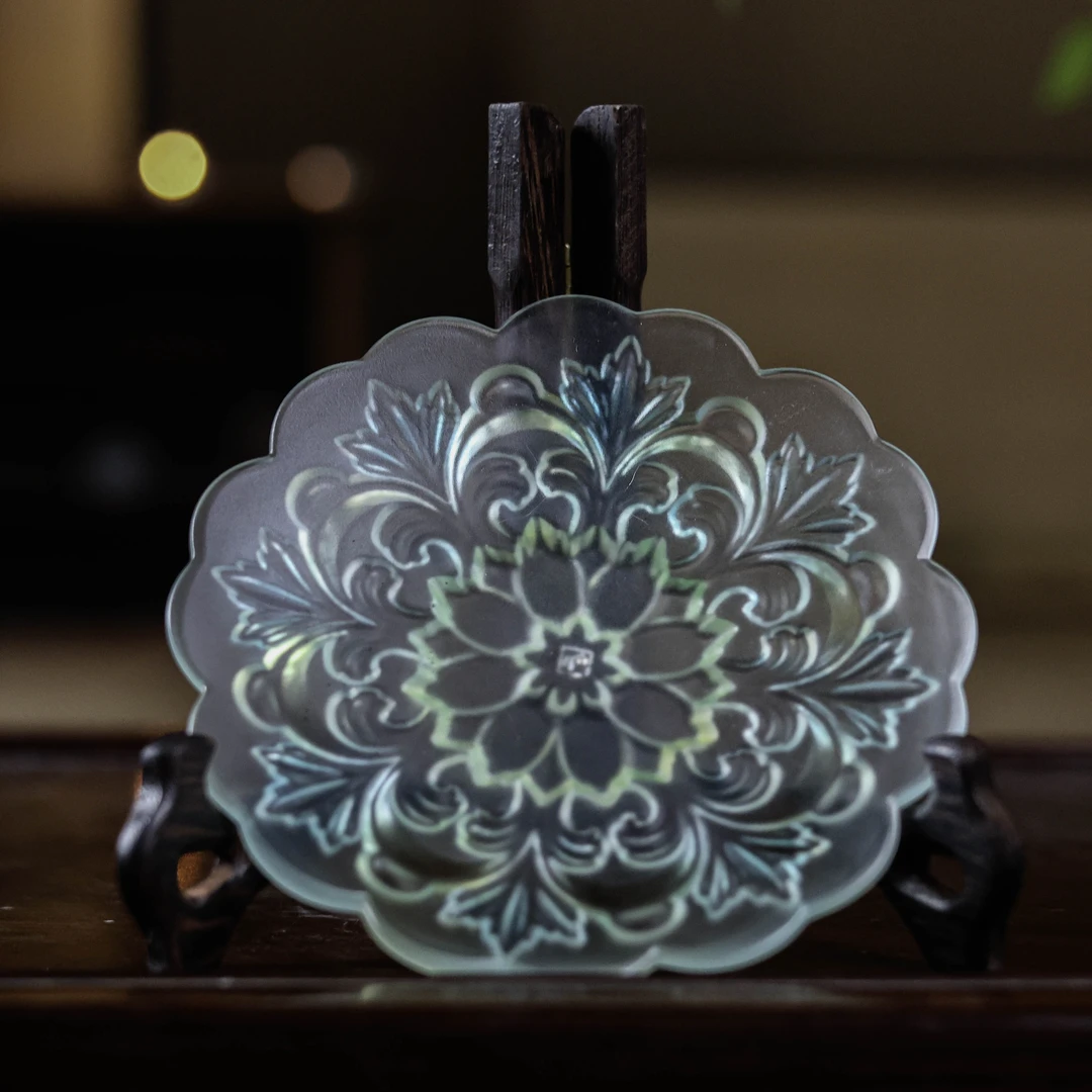 十二花神-心缘堂-瑶池花语托 茶道配件(琉璃S0524)茶道零配