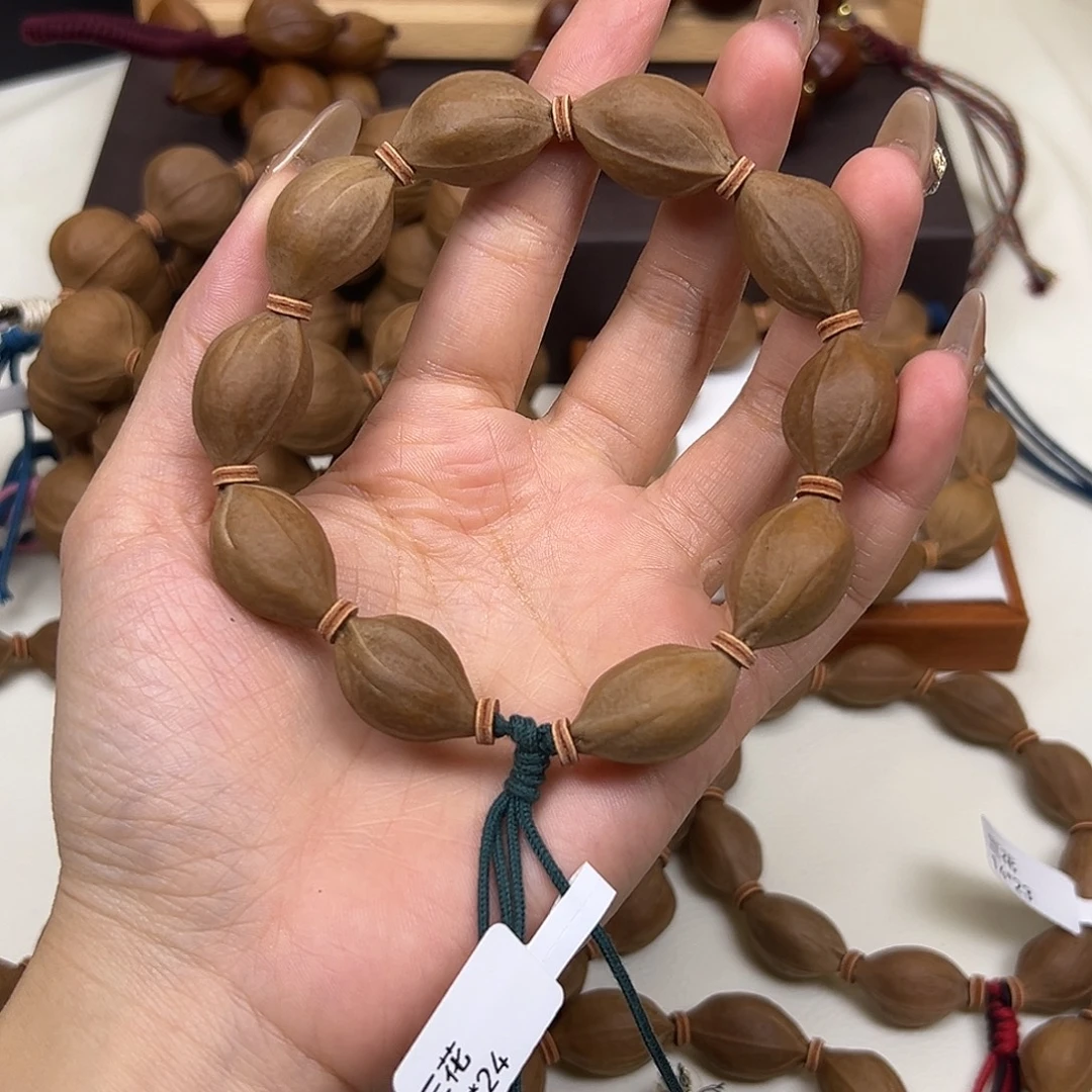 一***个橄榄核手串/手链三花15.24