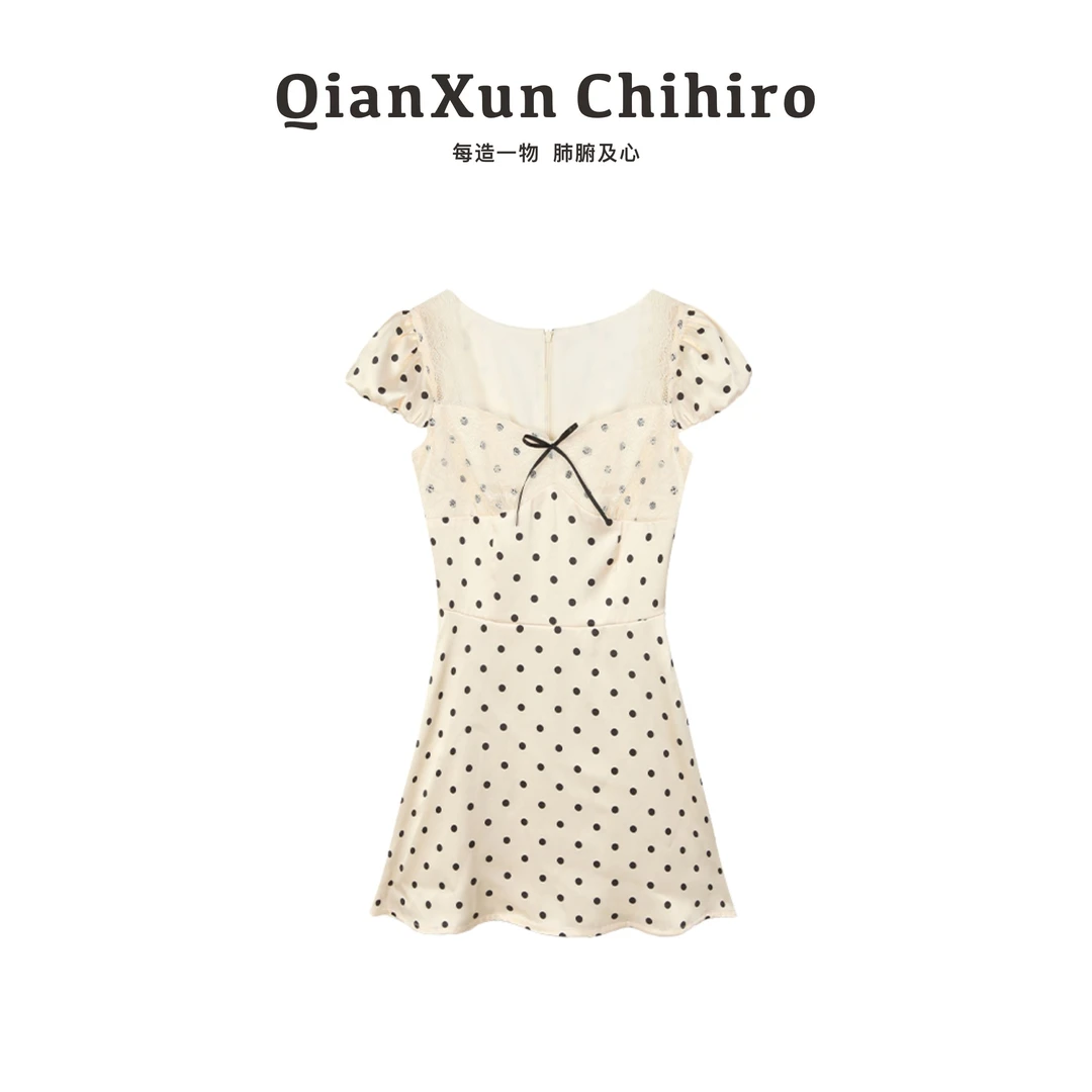 洋洋●「波点小姐」法式气质设计感波点无袖连衣裙C4LYQ6037A清凉