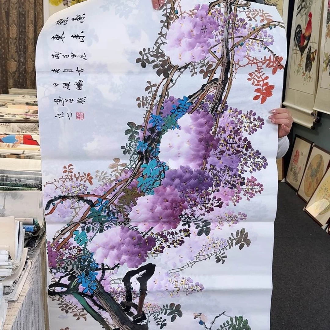 纯手绘国画作品好看四尺