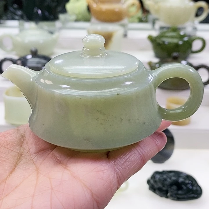 未镶嵌和田玉挂件茶壶120m l