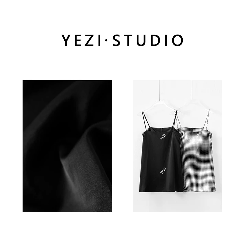【海盐格调】混纺格子吊带通勤亚麻顺滑A字细肩带背心25239061