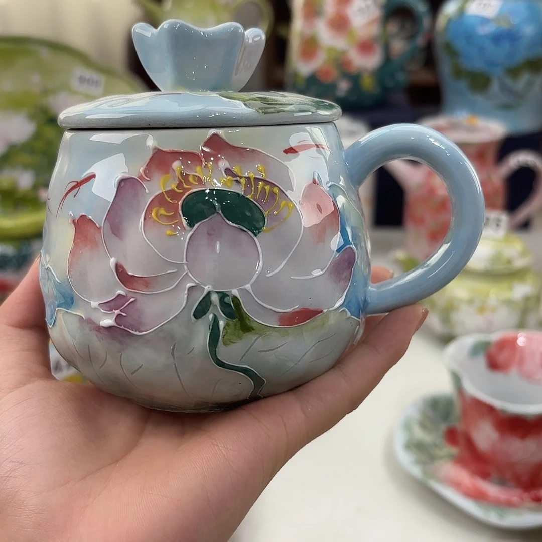景德镇手绘高温釉下彩陶瓷茶具