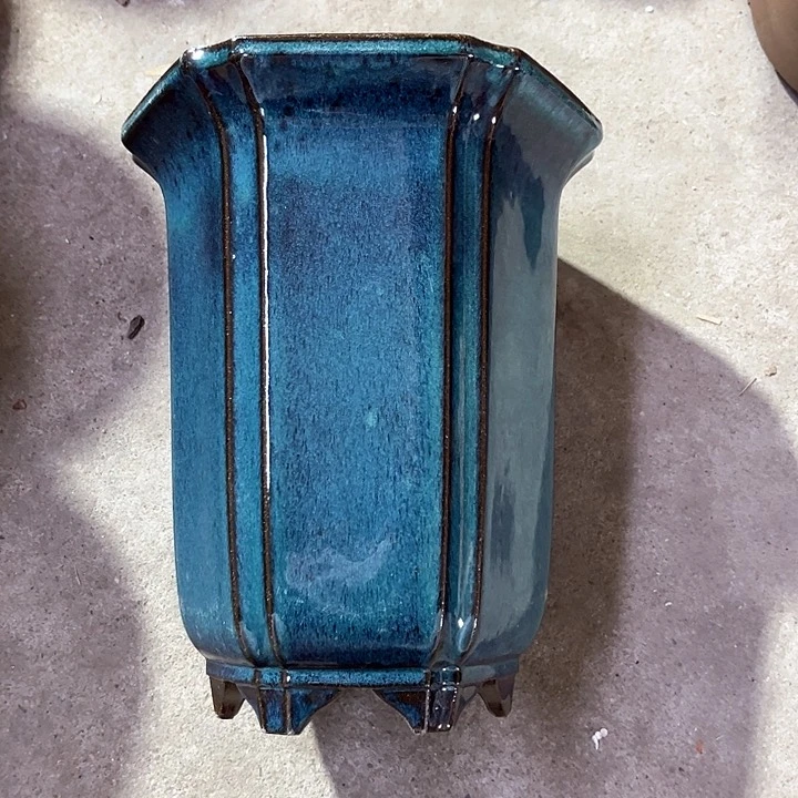 紫砂花盆宜兴紫砂花盆口20高26微瑕