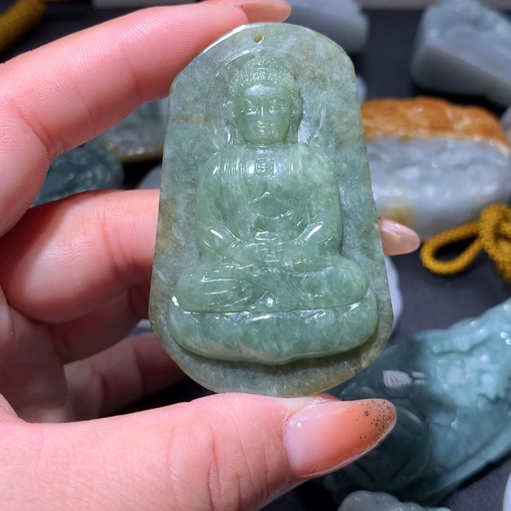 翡翠未镶嵌颈饰保真天然A货翡翠