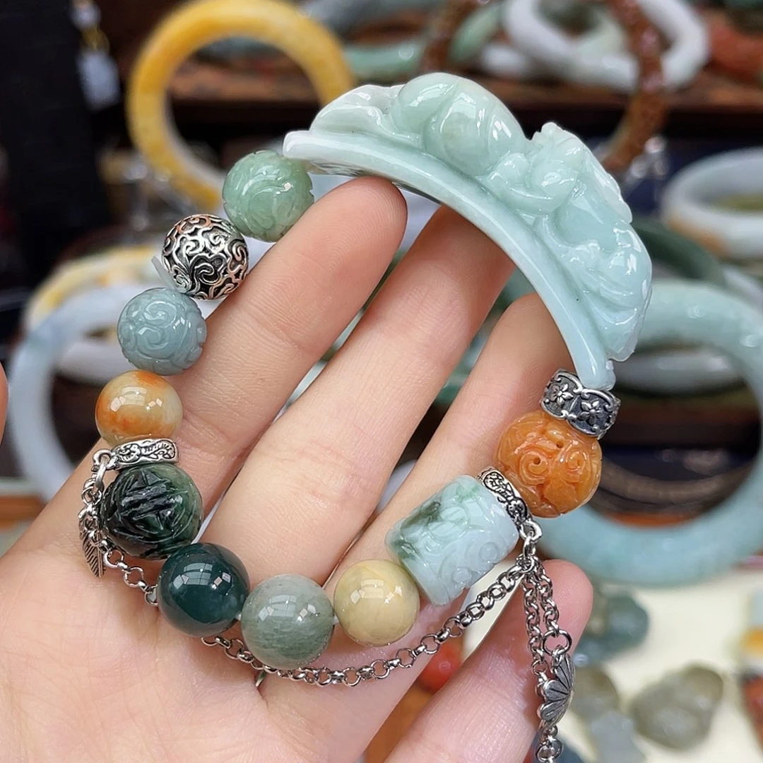 逍***遥翡翠未镶嵌手链手链