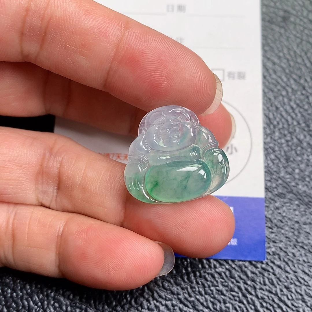 颈饰未镶嵌翡翠天然缅甸A货翡翠冰种佛公