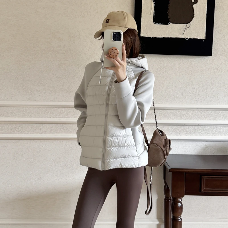 轻薄款羽绒棉服保暖运动女秋冬修身女休闲时尚薄款短款运动风棉衣