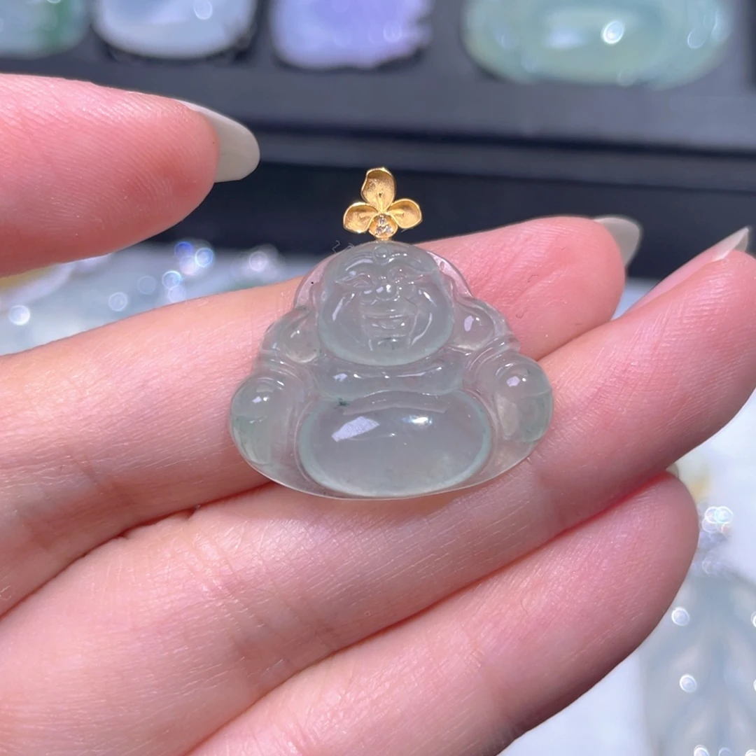 颈饰18K金镶嵌翡翠翡翠