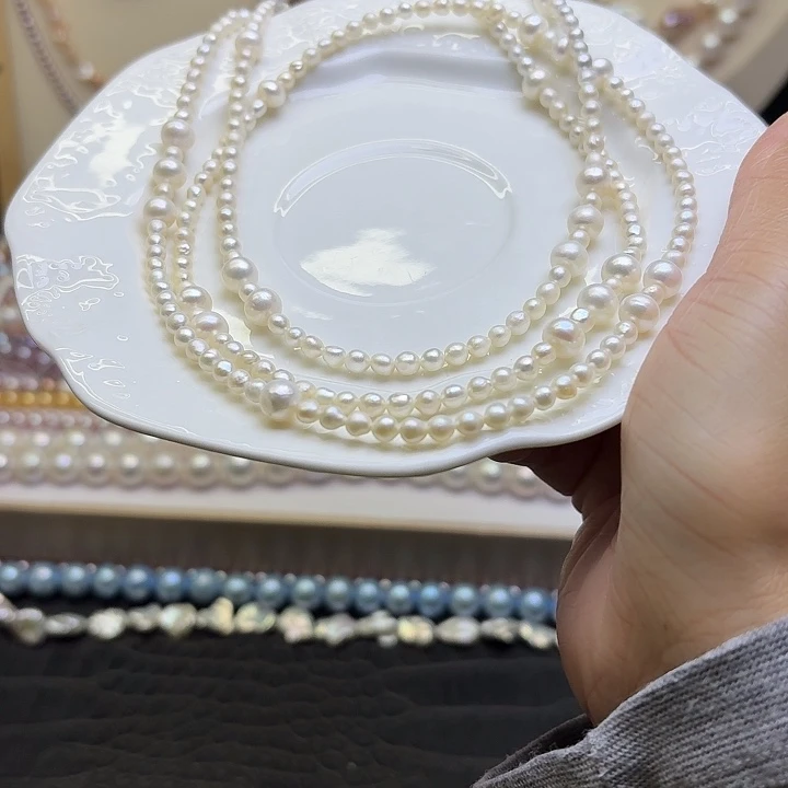 淡水珍珠银S925镶嵌颈饰