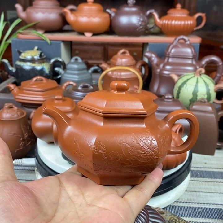 茶壶紫砂六方掇只260cc原矿赵庄朱泥双十一特价