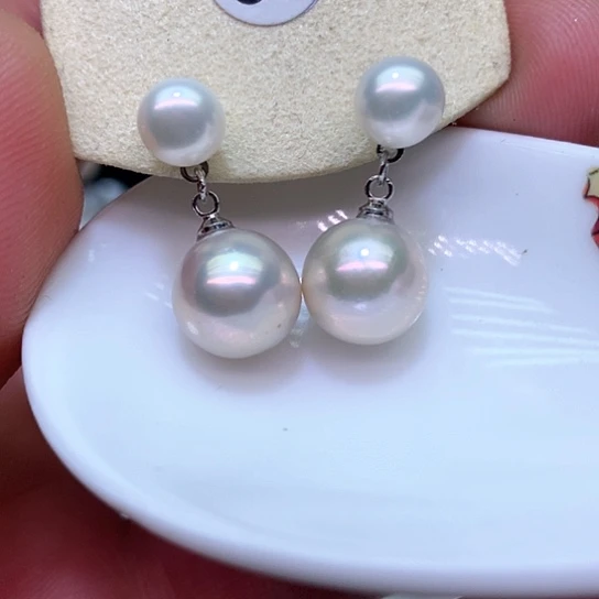淡水珍珠耳饰银S925镶嵌