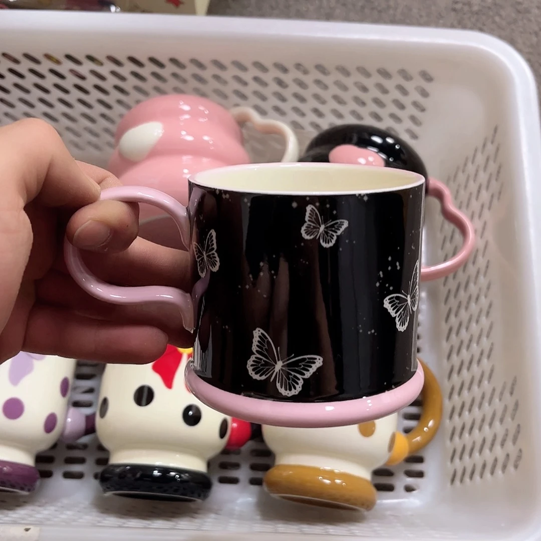 陶瓷蝴蝶水杯咖啡杯