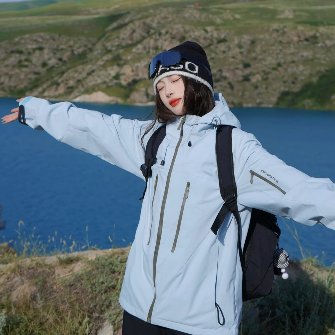 【美洲户外】新款户外三合一运动高级感外套情侣透气防水暴雨连帽