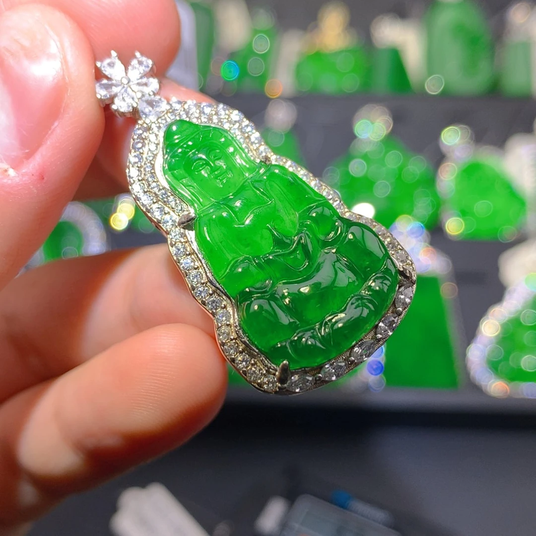 【闪购商品】翡翠吊坠(不含链)银S925镶嵌