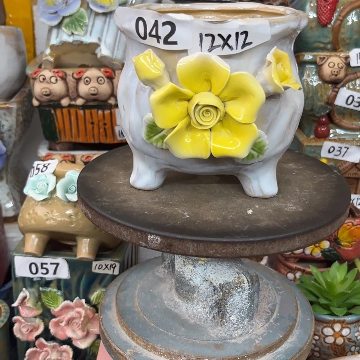 紫砂花盆粗陶材质多肉花盆