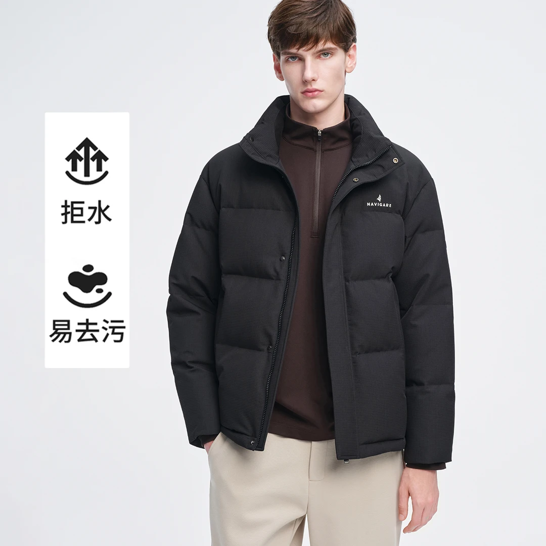 [拒水防潮]navigare意大利小帆船90绒立领羽绒服男户外保暖厚外套