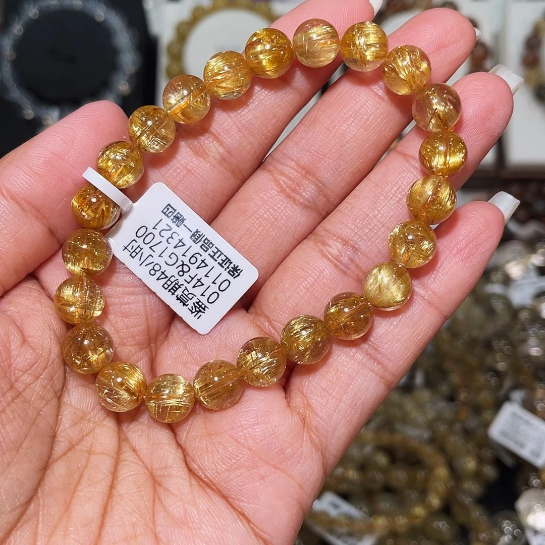 发晶手串未镶嵌已实名钛金顺发8m