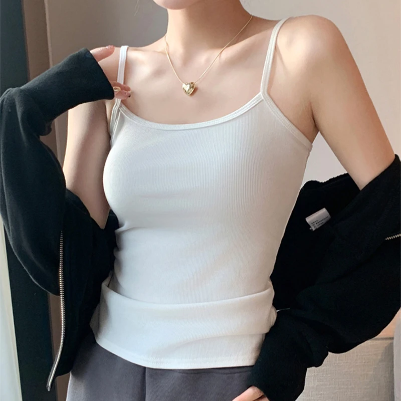 微亮百搭纯色简约打底内搭修身显瘦女装多巴胺穿搭吊带背心欧若风