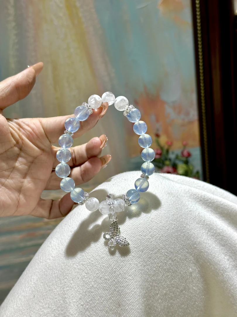 天然海蓝宝石手串 多样性发一 H06