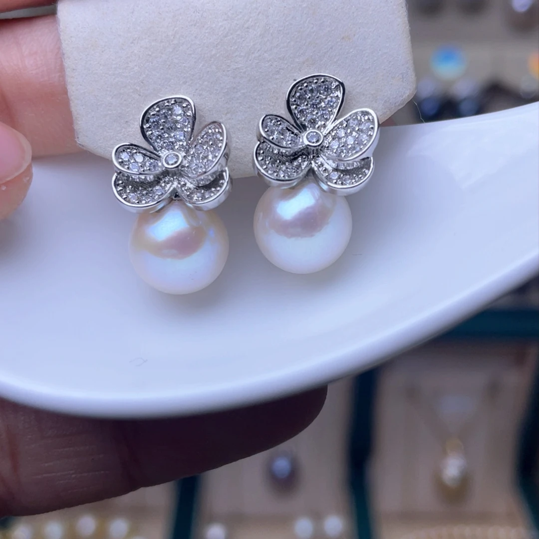 淡水珍珠耳环未镶嵌