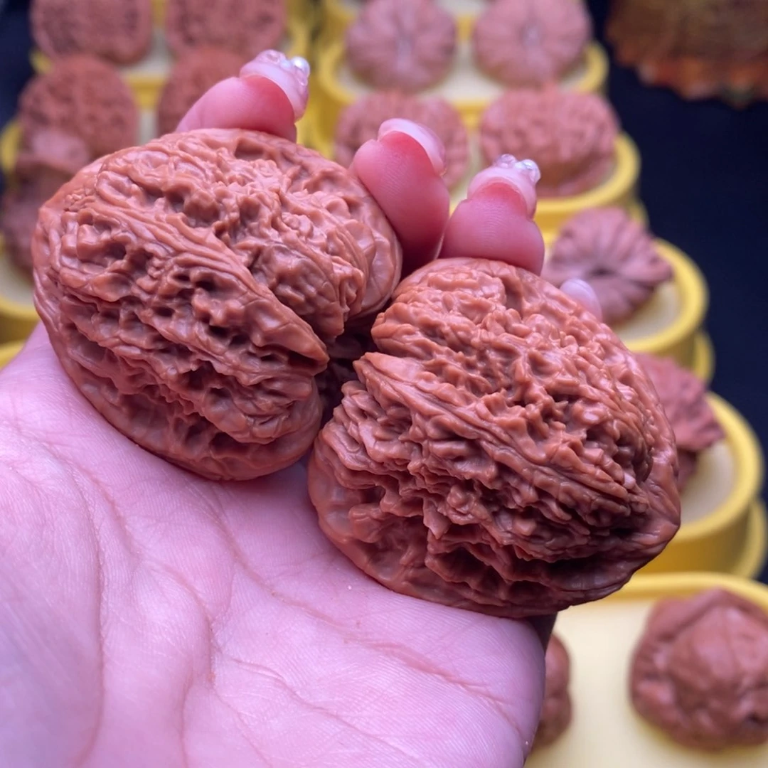 把件文玩核桃老*豆高炮三角疆43尺