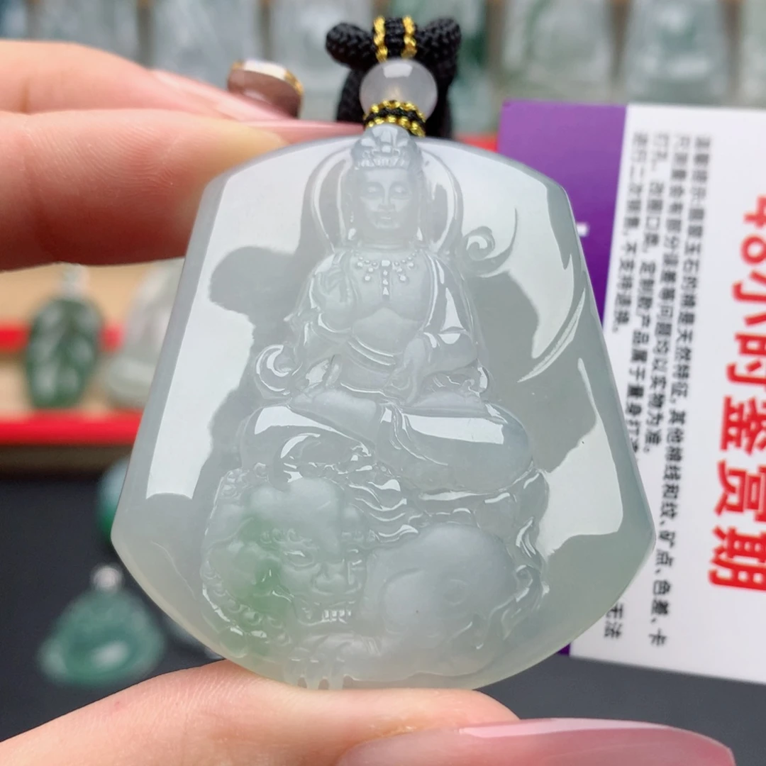 颈饰未镶嵌翡翠文殊菩萨