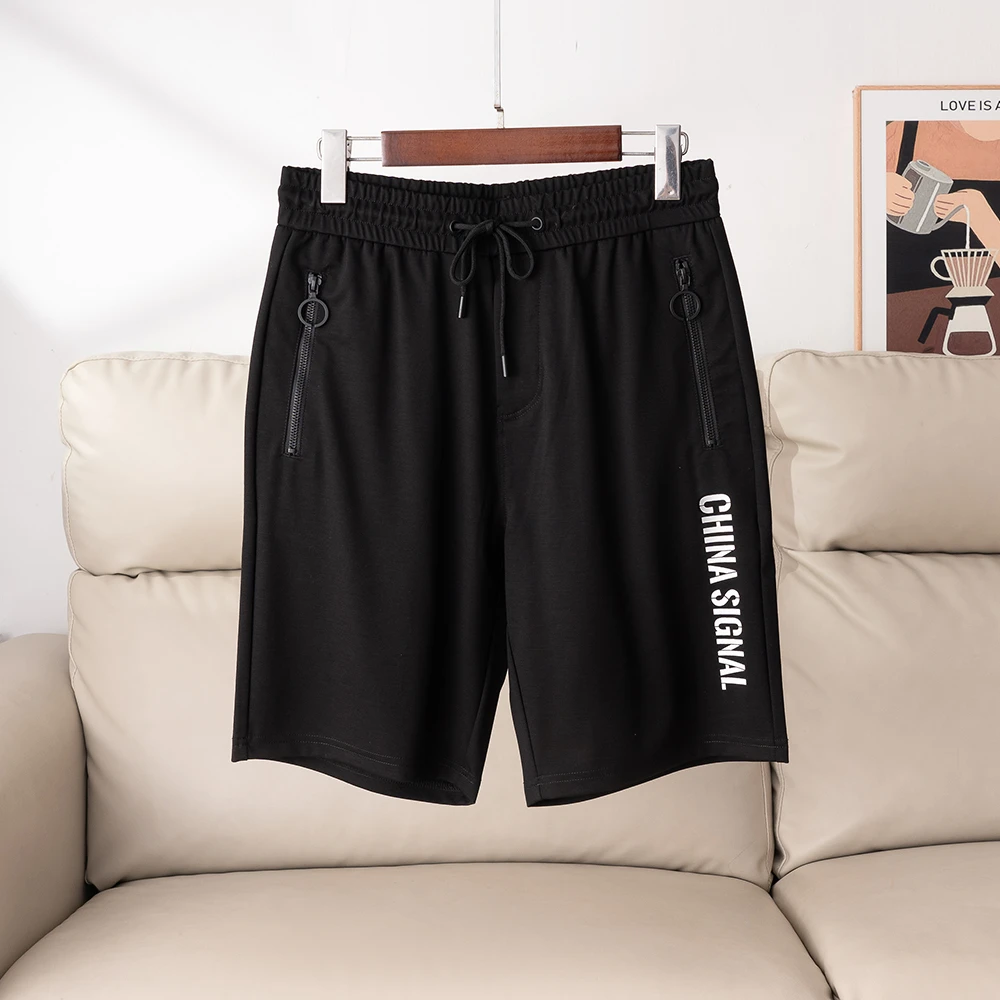 H2R050撤柜款！松紧腰五分裤男夏季薄款运动休闲中裤黑色百搭男裤