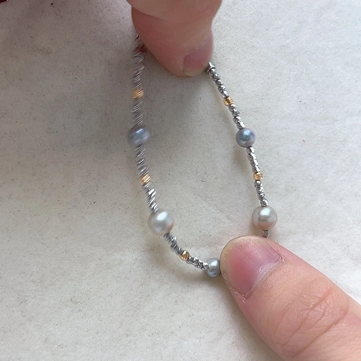 海水珍珠手绳银S925镶嵌