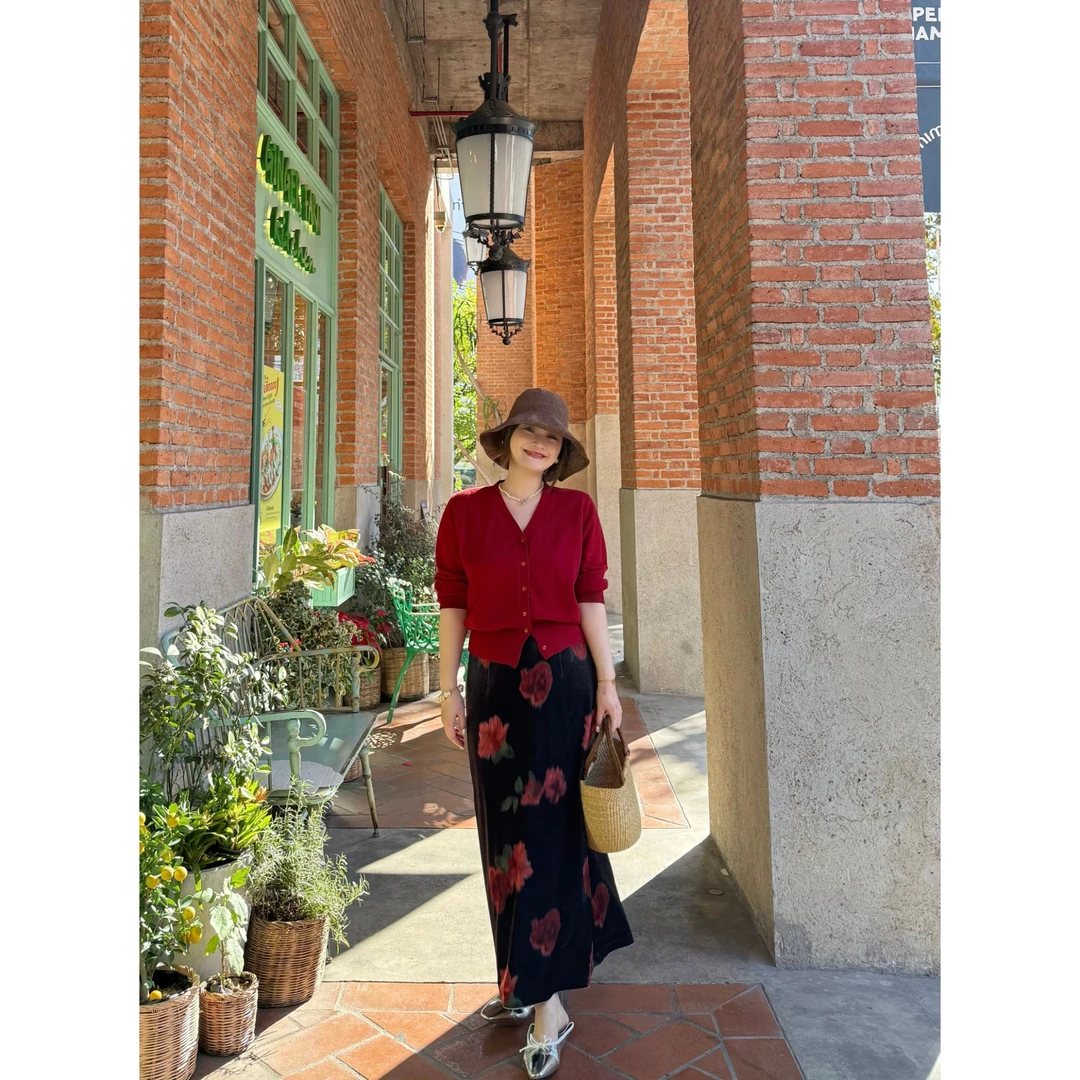 QC杨杨【梦幻花园】微胖大码女装早春法式复古浪漫半身裙ZY409L25