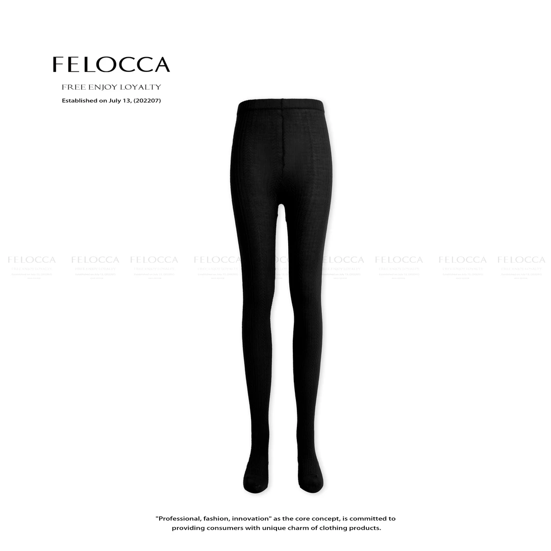 【FELOCCA】麦穗竖条羊毛提花打底连裤袜NYN-5952