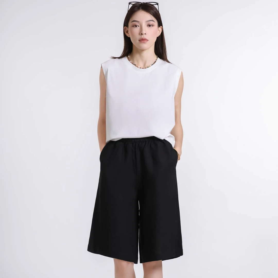 夏季轻职风透气休闲天丝亚麻裤休闲舒适百搭