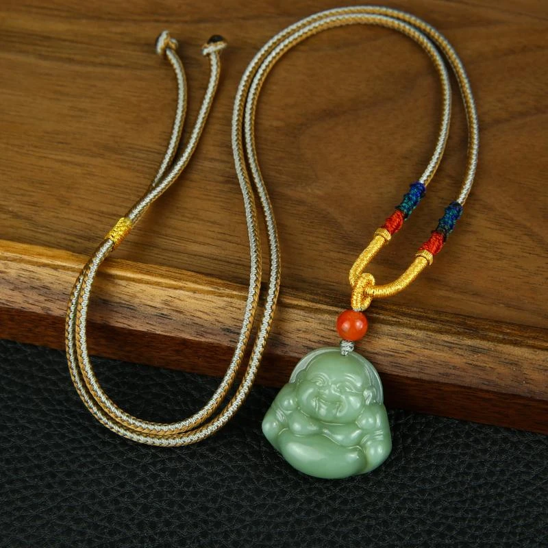 【香掌柜】碧玉粉青佛公吊坠【发一件】