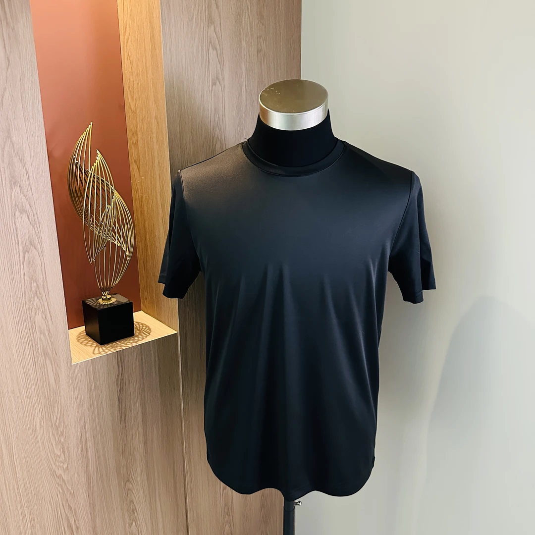 【 69.8%桑蚕丝】针织短袖男t恤高级感男装英伦