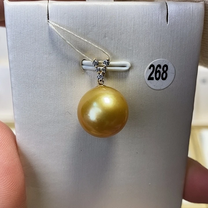 海水珍珠吊坠(不含链)18K金镶嵌
