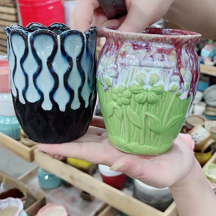 有孔，凑10元包邮陶瓷花盆发货！