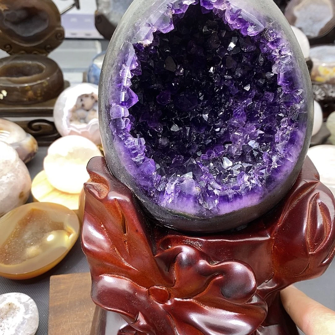 未镶嵌摆件紫晶帝王紫龙蛋