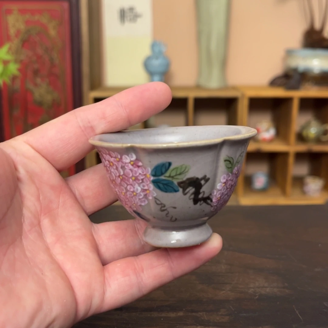 杯柴烧纯手工手绘陶瓷