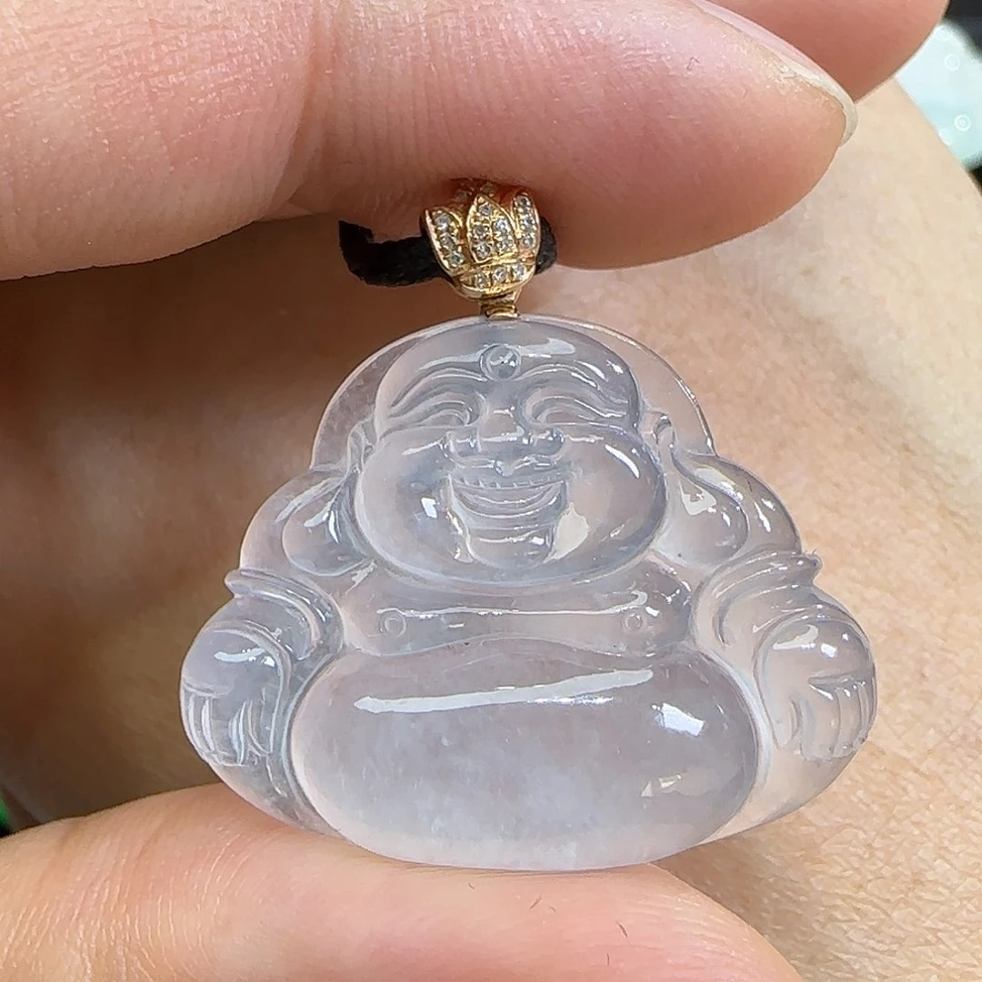 颈饰18K金镶嵌翡翠天然翡翠