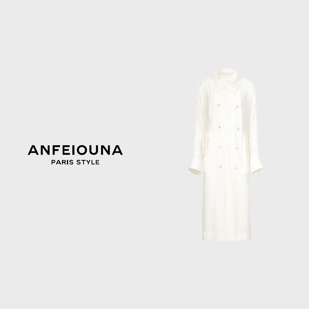 《幻境探戈》2025S/S气质白色柏林假日风衣“柏林往事系列”女士1533